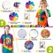 DIY Tie Dye Kits, Emooqi 32 Colours All-in-1 Tie Dye Set Contain 32 Bag Pigments, Rubber Bands, Gloves, Sealed Bag,Apron and Table Covers for Craft Arts Fabric Textile Party DIY Handmade Project